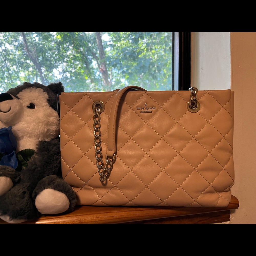 Large Quilted Leather Kate Spade Shoulder Bag